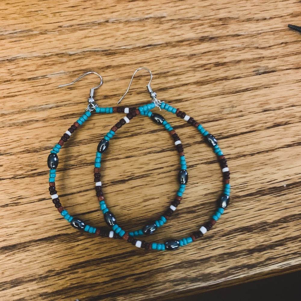 ‘Turnpike’ seed bead earrings